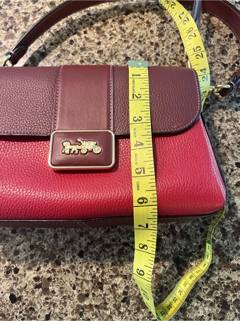 Coach Grace shoulder bag. New Two-Tone Burgundy and Red Shoulder Bag - Picture 12 of 15